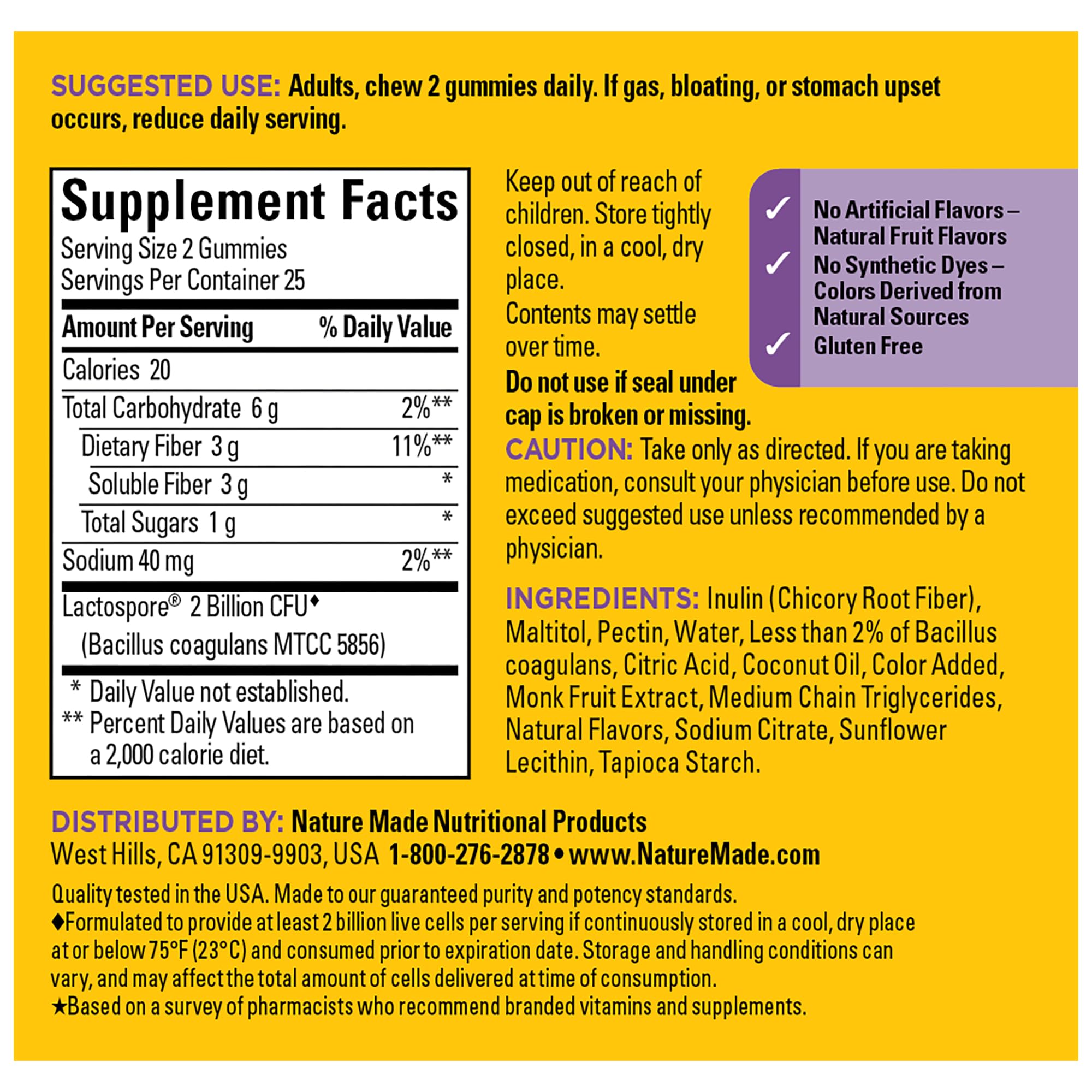 Nature Made Probiotic + Prebiotic Fiber Gummies adults chewing for daily convenience.