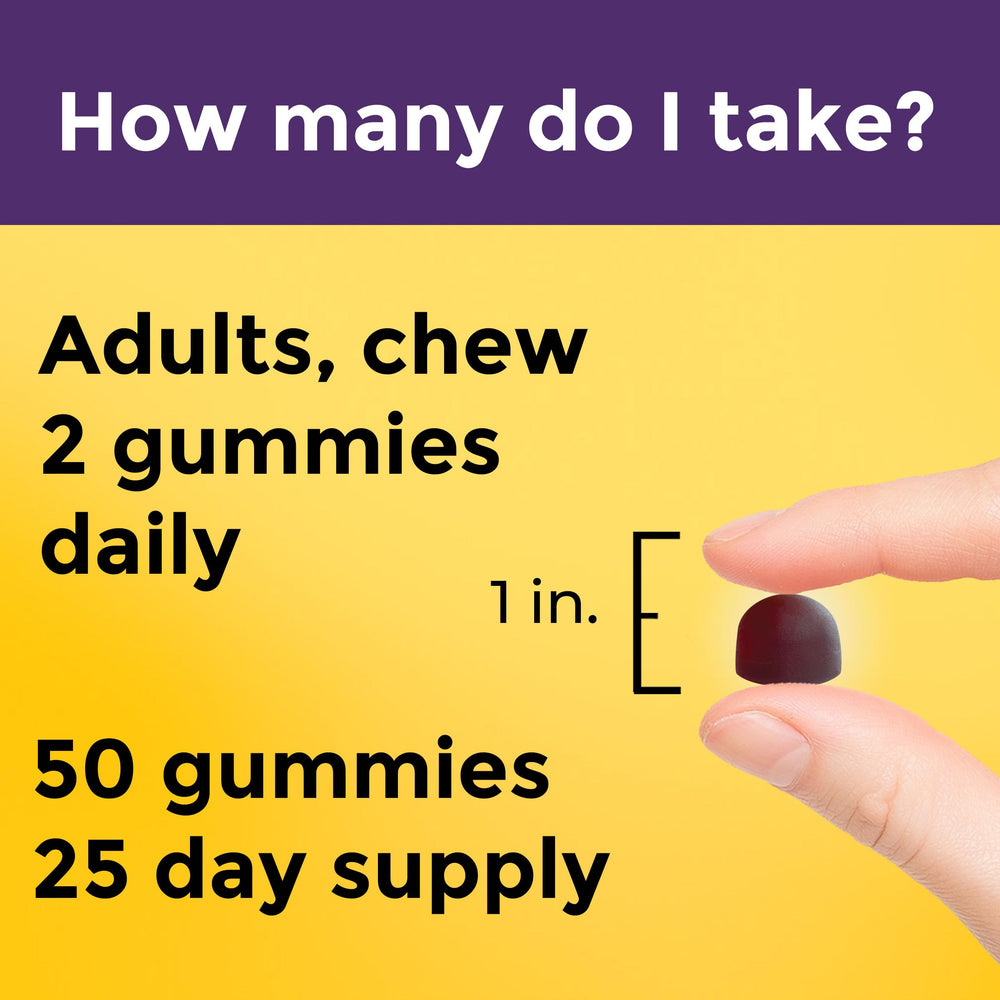 Nature Made Probiotic + Prebiotic Fiber Gummies ingredient panel showing gluten-free recipe.