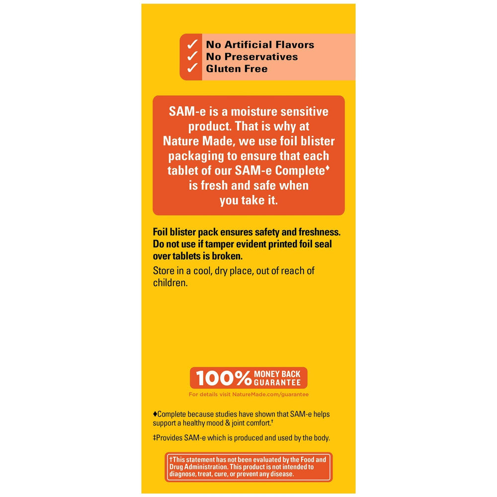 Nature Made SAM-e 200 mg daily use in a 30-day routine reminder.
