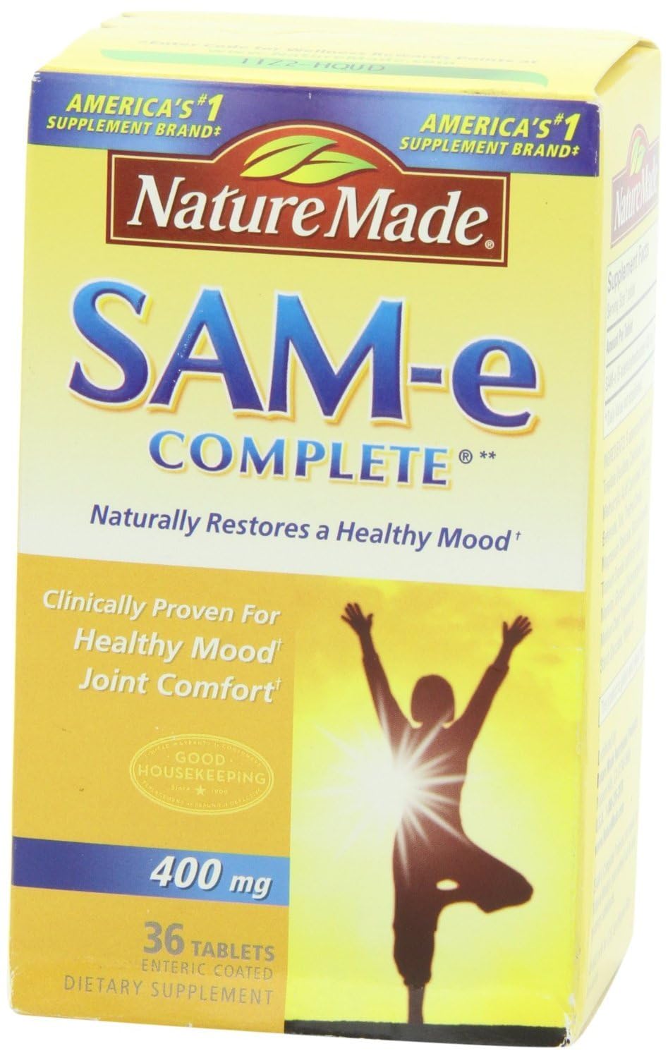 Open box image shows Nature Made Sam-e Complete packaging for daily use.