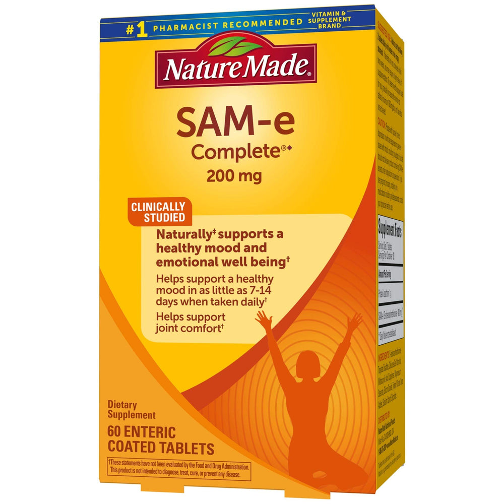Nature Made SAM-e Complete in hand for on-the-go supplementation.