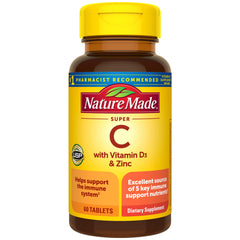 Nature Made Super C bottle front emphasizes daily immune support.