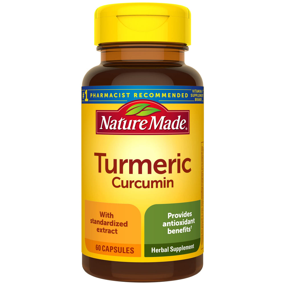 Nature Made Turmeric Curcumin 500 mg capsules for antioxidant support