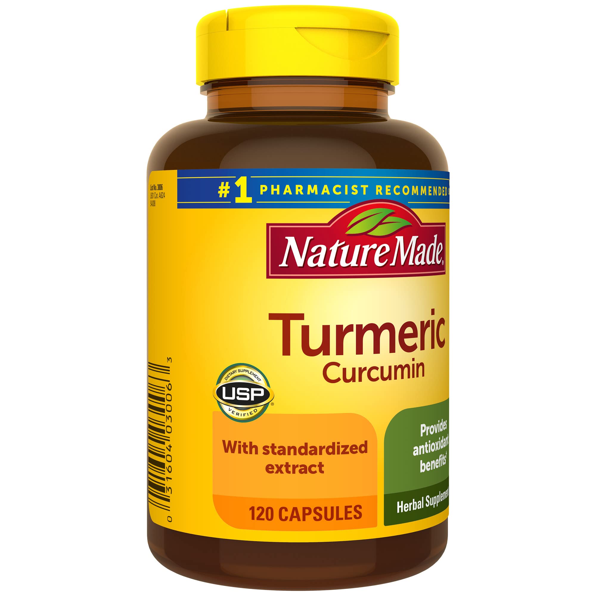 Nature Made Turmeric Curcumin 500 mg, porción diaria para hábitos saludables.