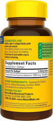 Closeup of Nature Made B-12 softgels capsules, no artificial flavors