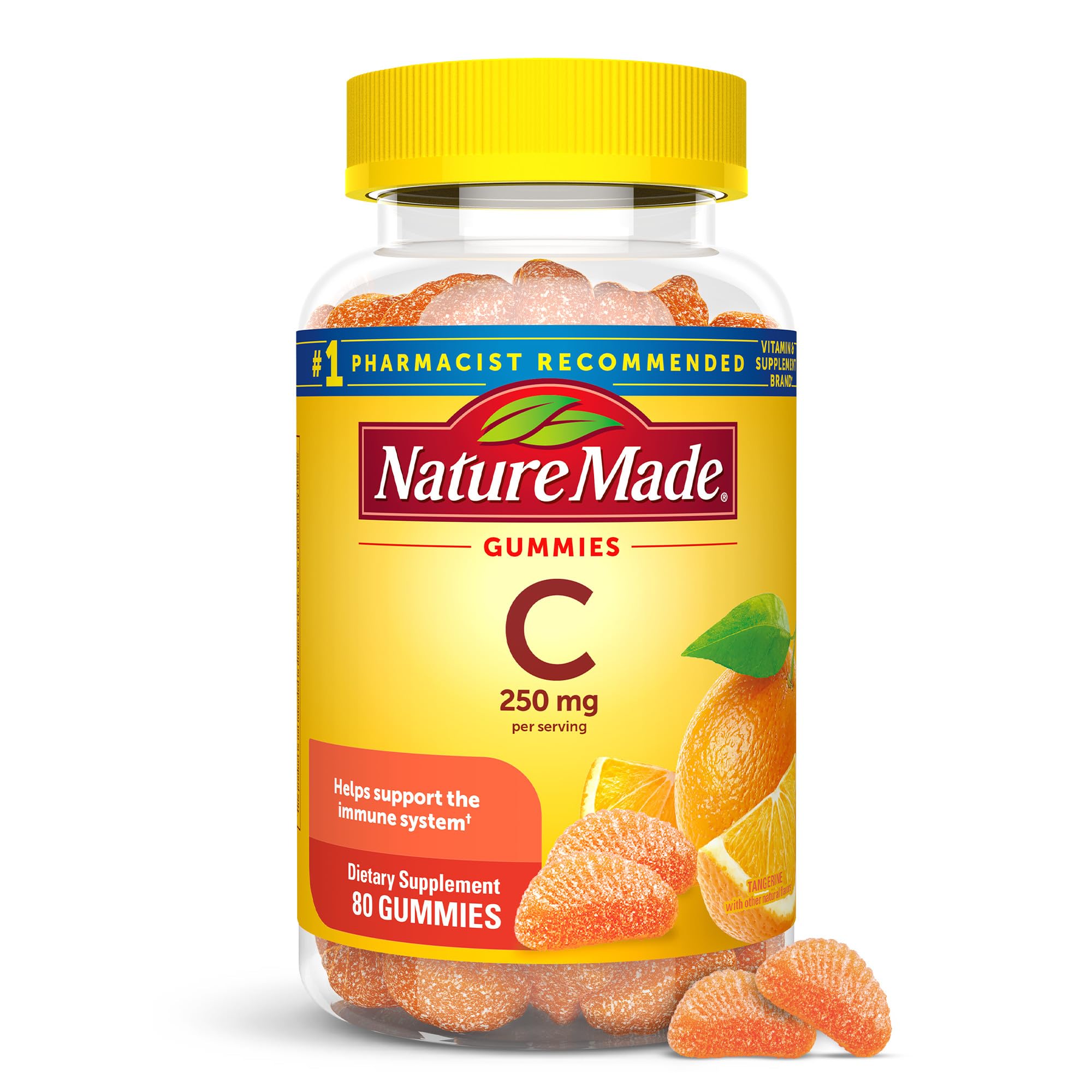Nature Made Vitamin C gummies bottle front for convenient immune support.