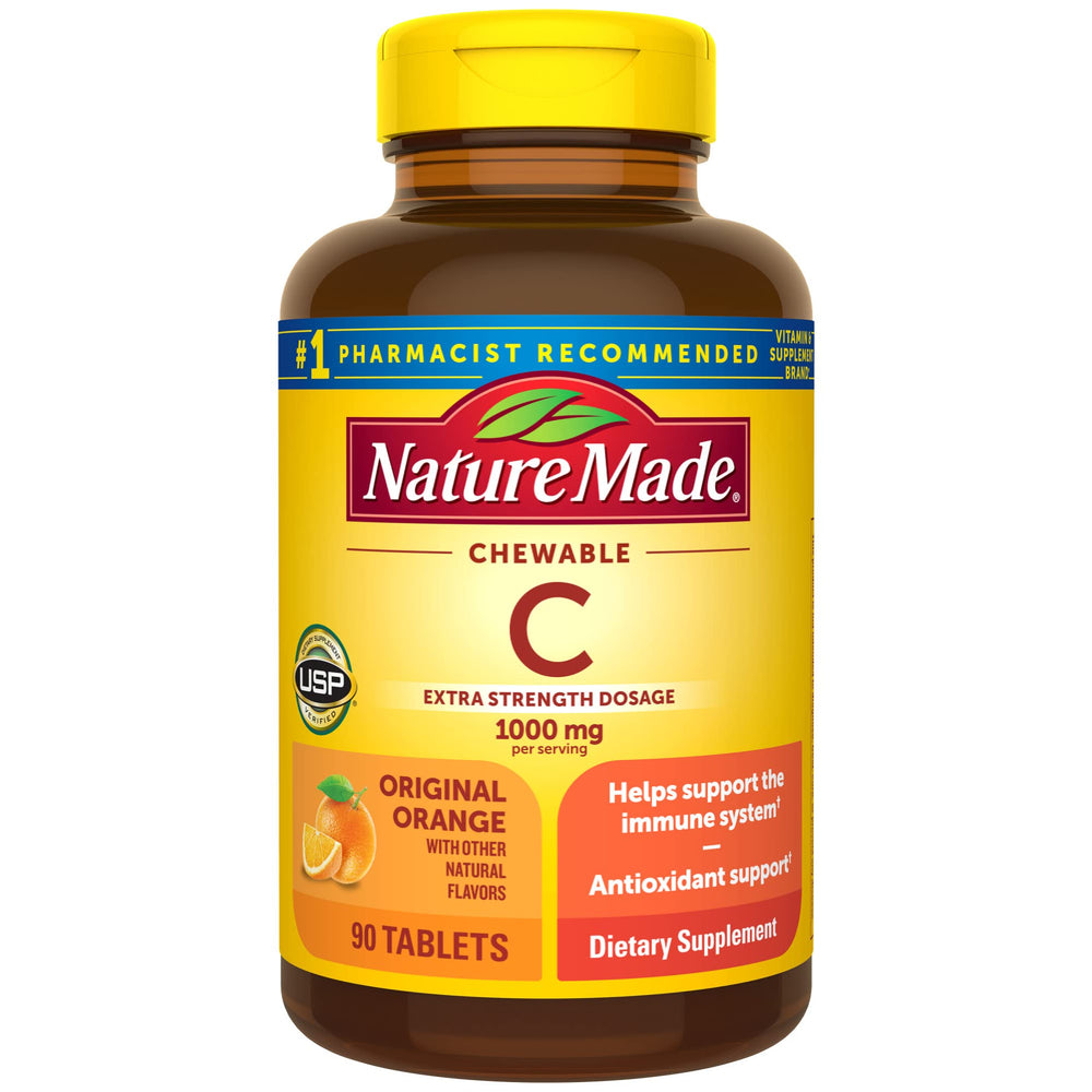 Nature Made Vitamin C chewable 1000 mg orange packaging for daily immune support