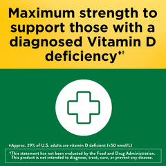 Nature Made Vitamin D3 10000 IU softgel label closeup shows purity