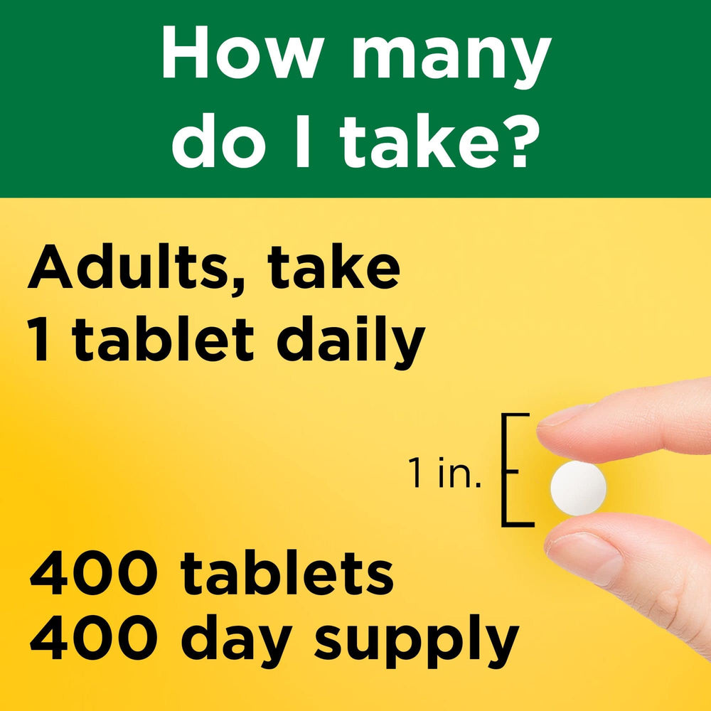 Packaging shows 400-day supply of Vitamin D3 2000 IU tablets