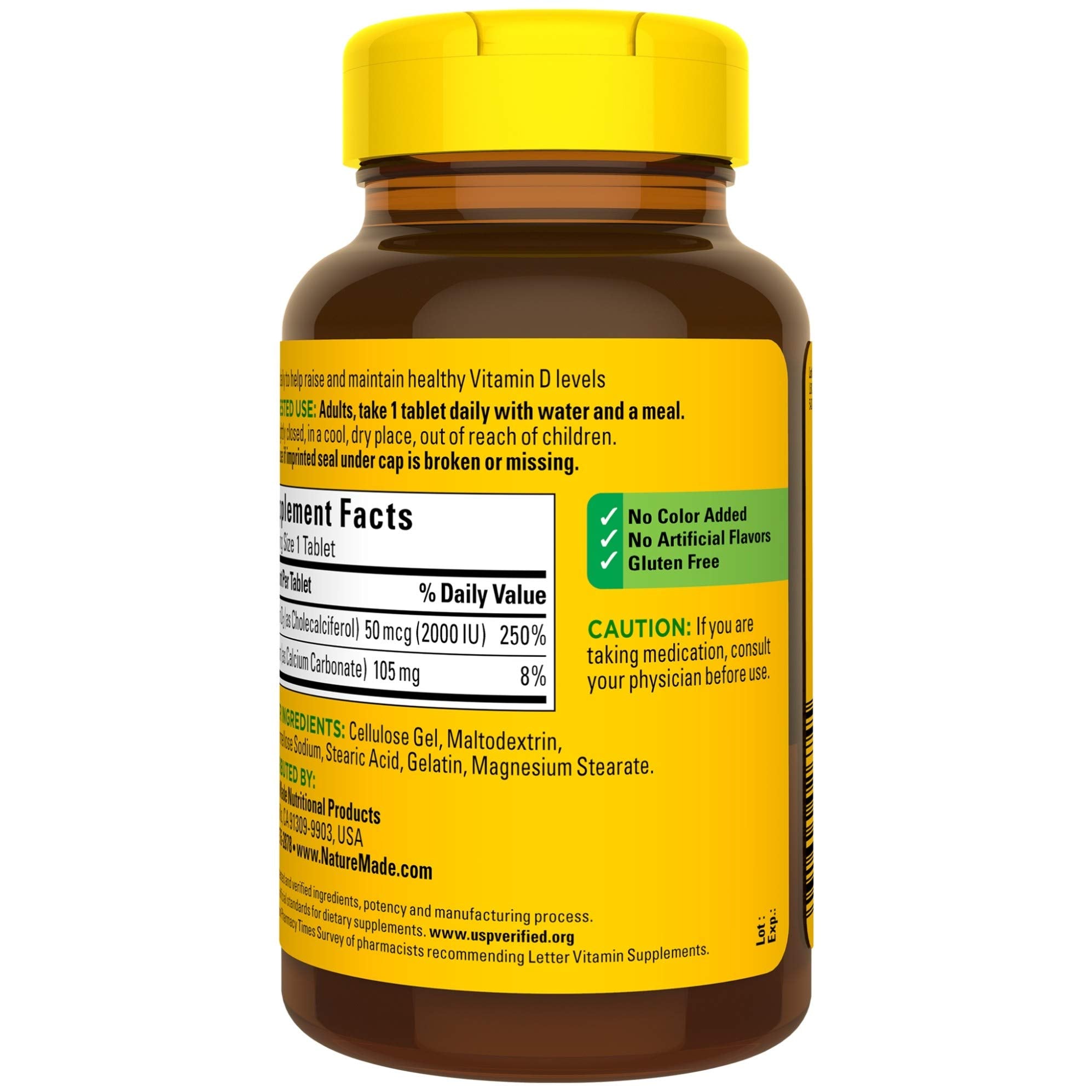 Nature Made Vitamin D3 daily dose reminder on white background
