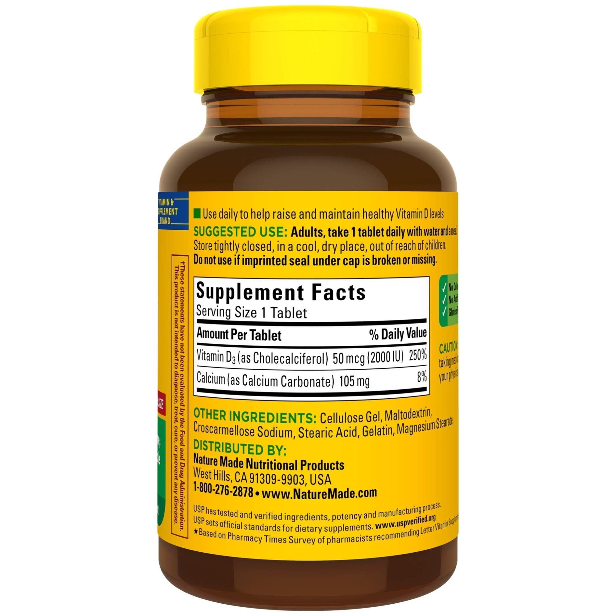 Nature Made Vitamin D3 day supply visual suggesting routine immune and bone support