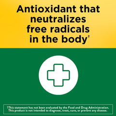 Closeup of Nature Made Vitamin E 400 IU dl-Alpha softgels shows form.