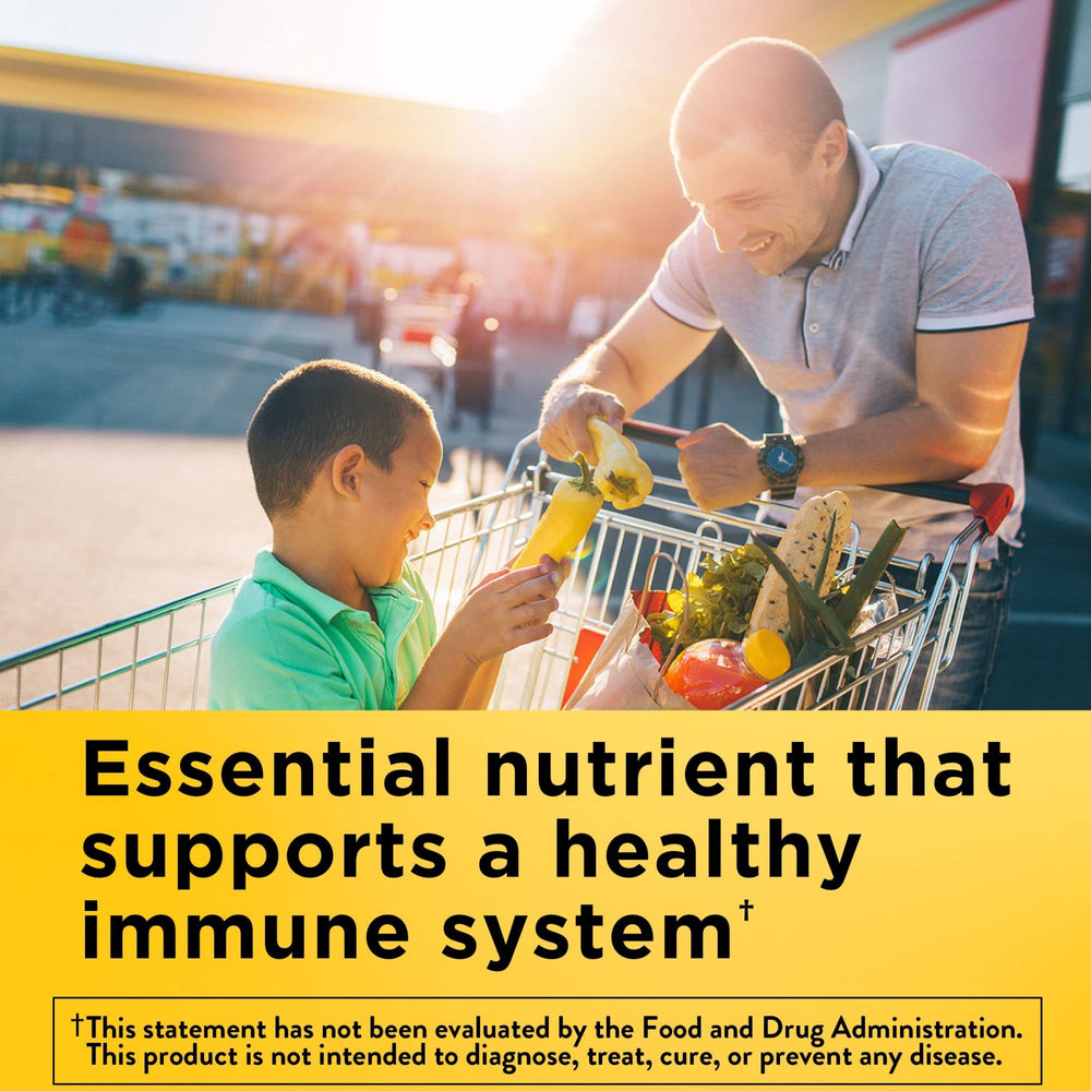 Nature Made Vitamin E 400 IU softgels label highlights ingredients and gluten-free format.