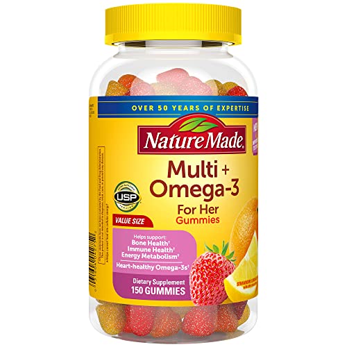 Nature Made gummies show two-a-day serving on label for simple planning.