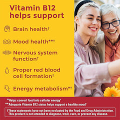Nature Made B12 gummies close-up showing raspberry color and sugar-free formula for daily use.