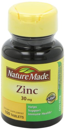 Bottle of Nature Made Zinc 30mg on kitchen counter