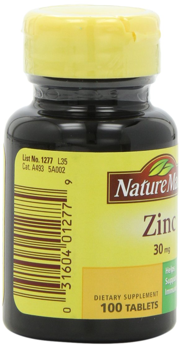 Nature Made Zinc 30mg tablet close-up is easy to swallow