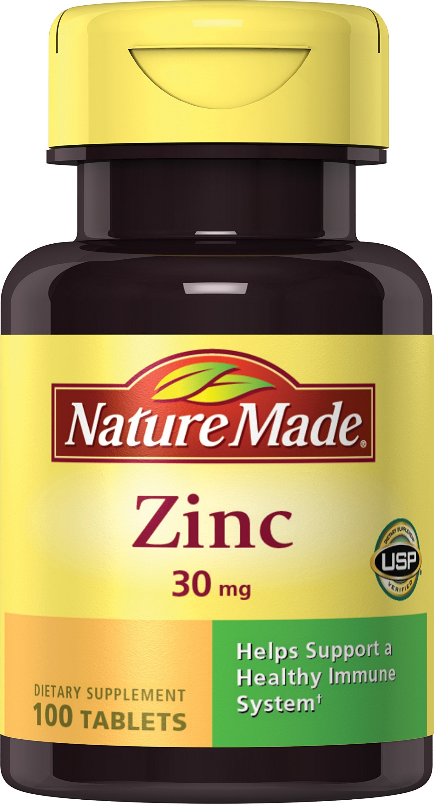 Nature Made Zinc 30mg bottle; daily wellness use