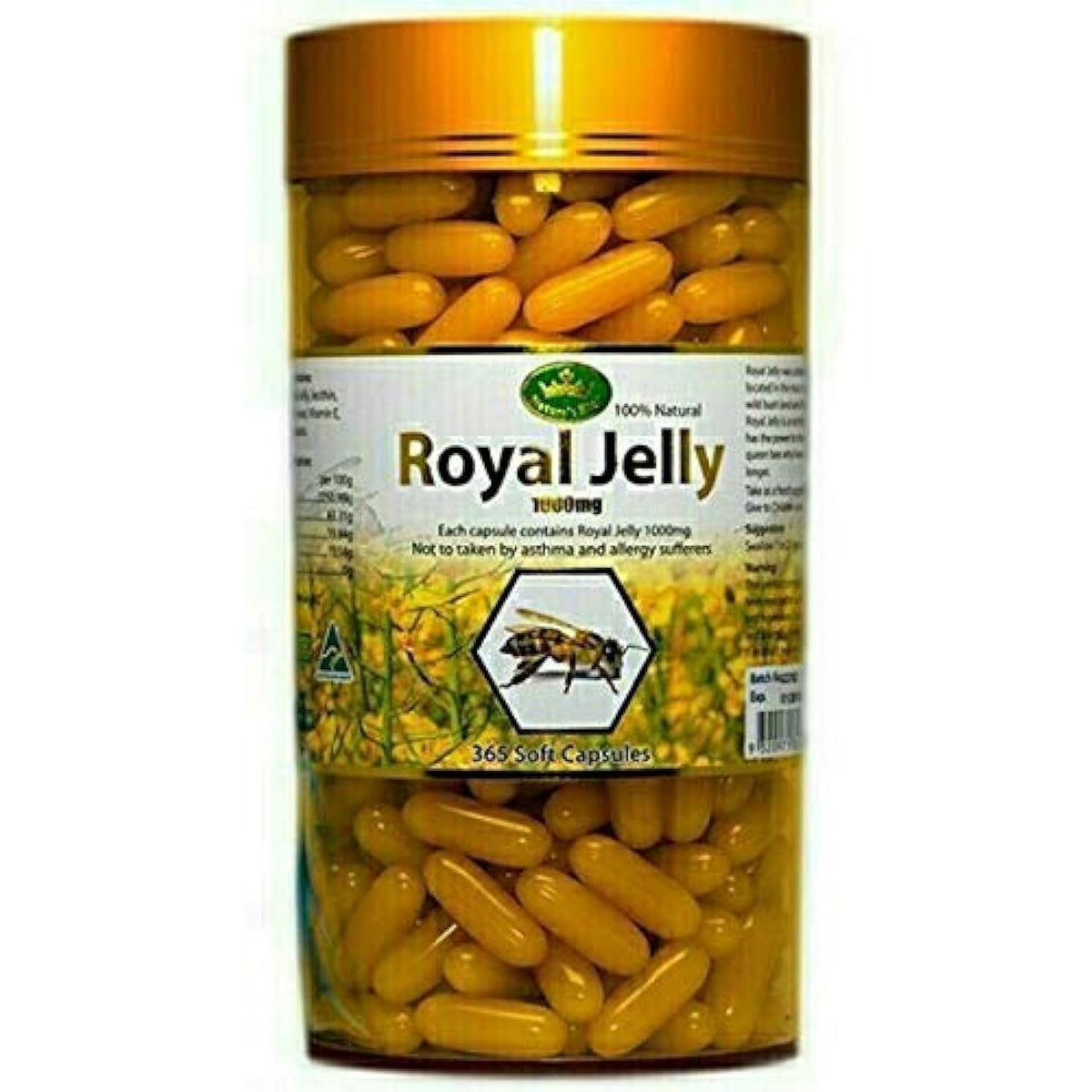 NatureNow Nature's King Royal Jelly bottle front, 365 tablets, for daily wellness