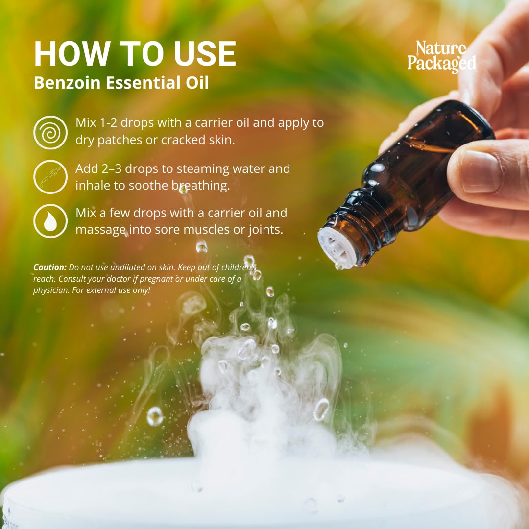 Nature Packaged Benzoin Oil cream infusion supports moisturized, radiant skin.