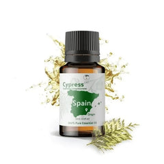 Nature Packaged Cypress bottle pour for diffusing a calming aroma.