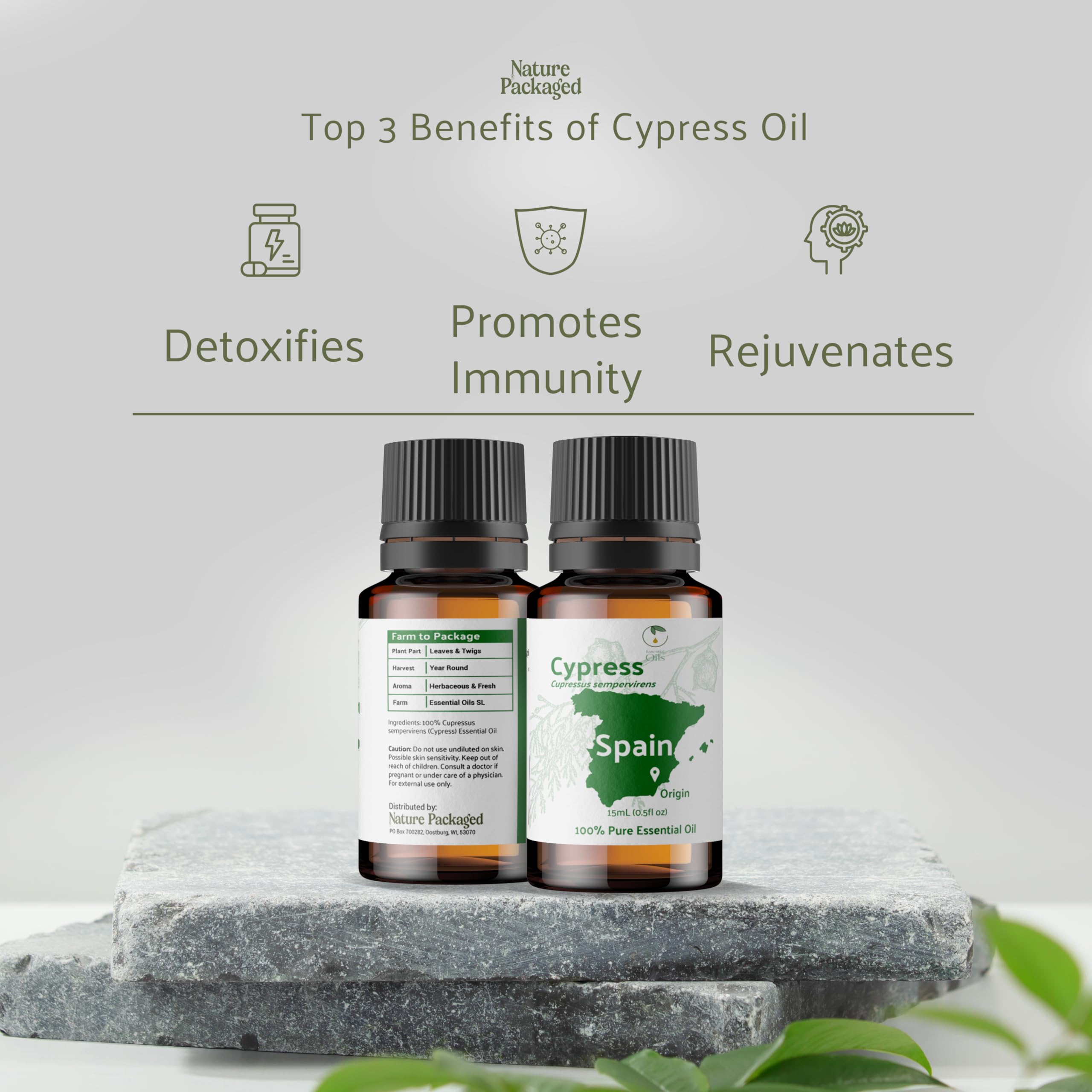 Nature Packaged Cypress diffuser-use showing ready-to-diffuse oil for home fragrance.