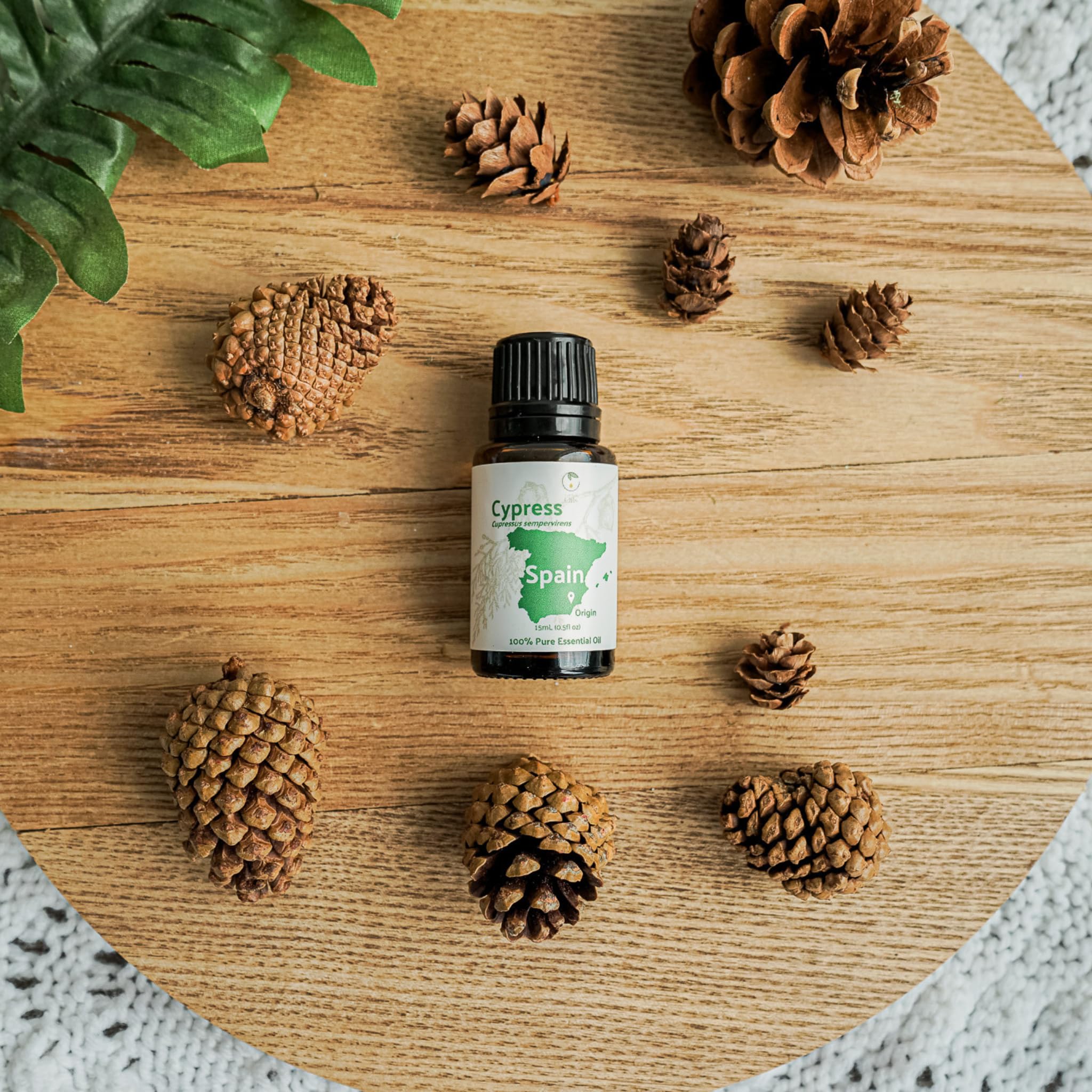 Nature Packaged Cypress massage-oil for soothing muscles and relaxation.