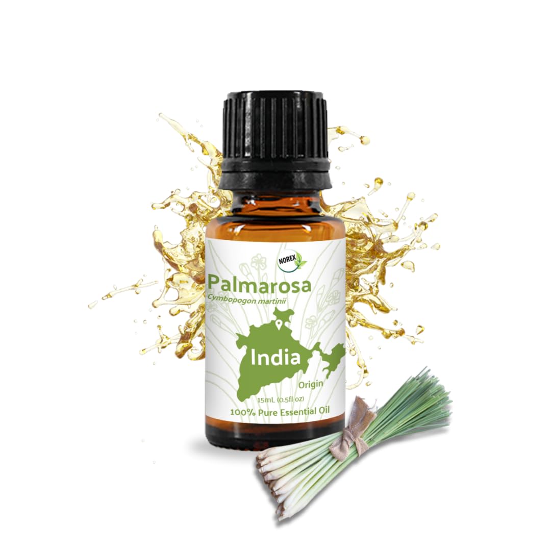 Nature Packaged Palmarosa oil bottle for skincare rituals with a delicate, uplifting aroma.