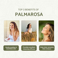 Nature Packaged Palmarosa oil candle-making setup highlights the oil's soft, inviting fragrance.