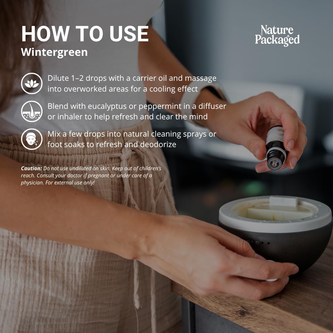 Nature Packaged Wintergreen oil diffuser blend for an energizing scent