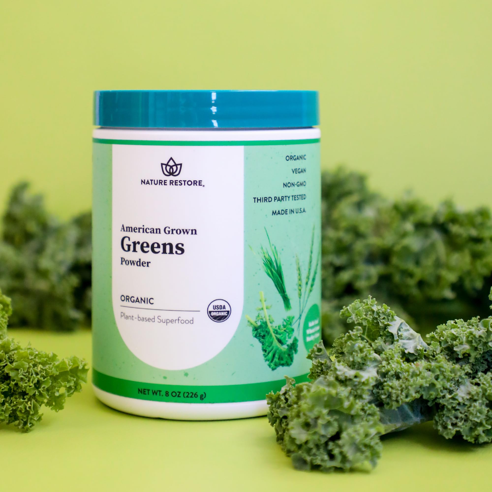 Orange County small business packaging Nature Restore Greens for daily greens.