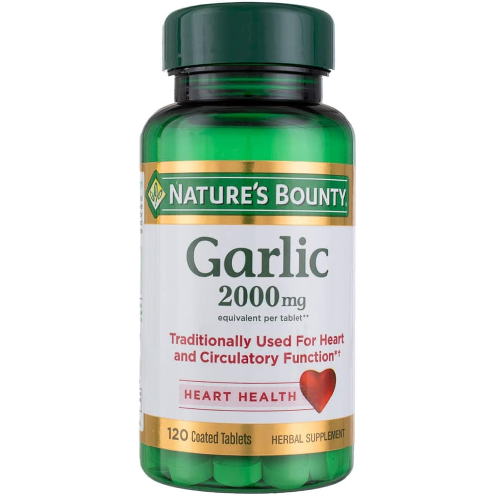 Nature's Bounty garlic supplement for cholesterol and heart health.