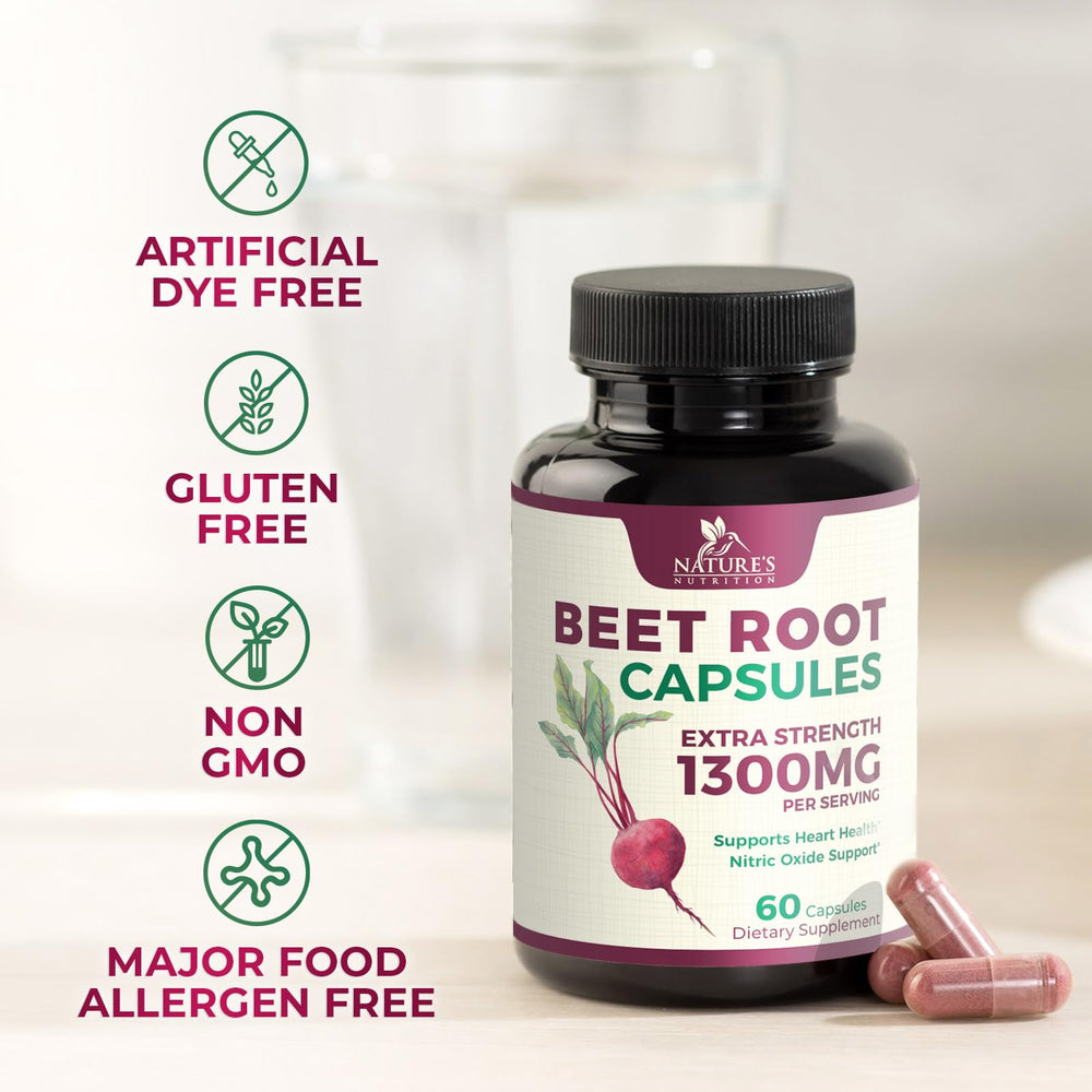 Beet Root capsules from Nature's Nutrition ideal for daily energy