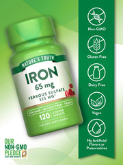 Nature's Truth ferrous sulfate ingredient highlight for iron quality