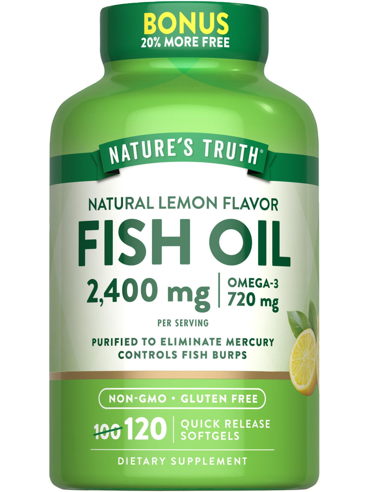Nature's Truth Fish Oil 2400mg bottle front for daily wellness
