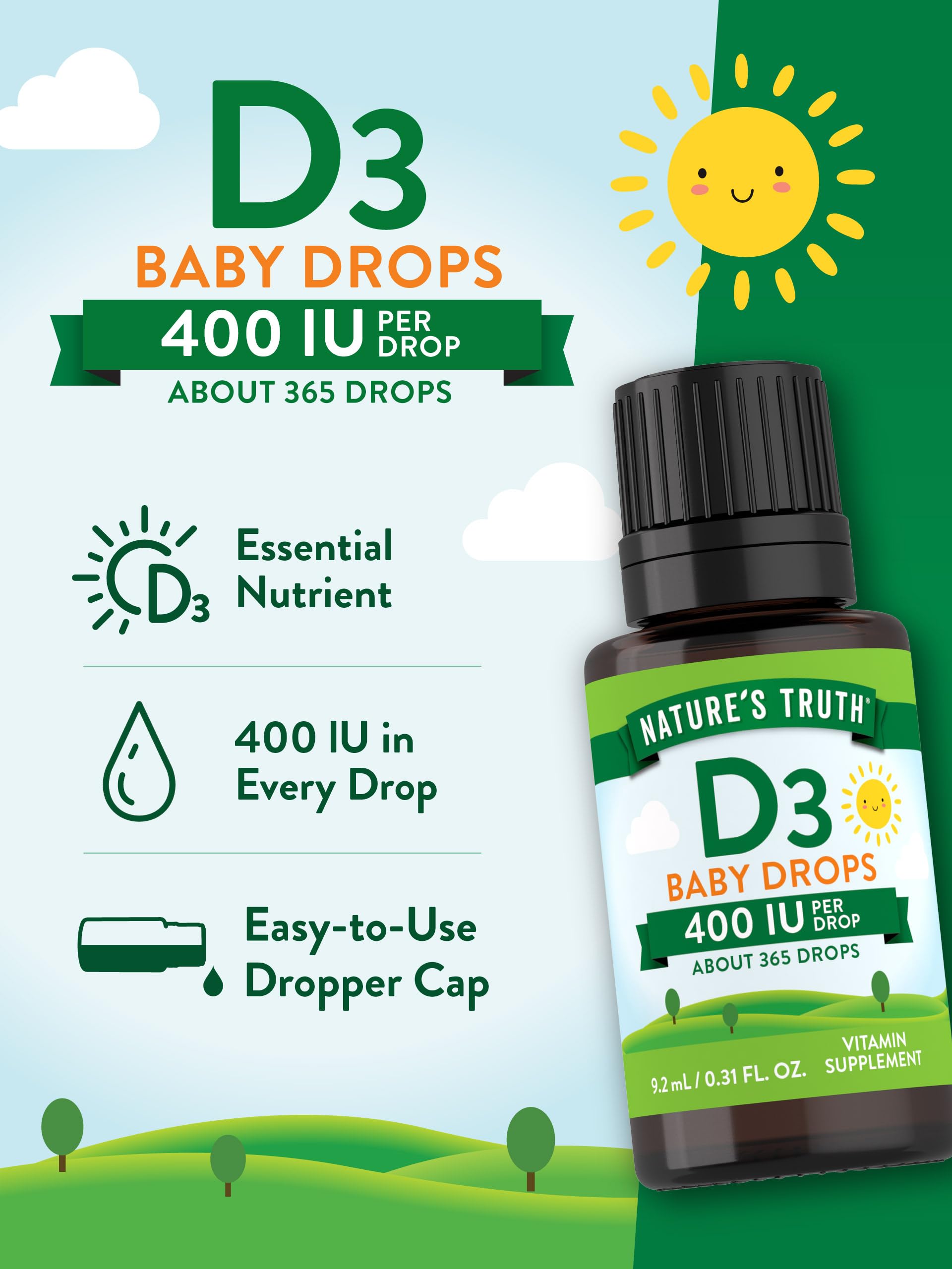 Nature's Truth vegetarian D3 drops ingredients list