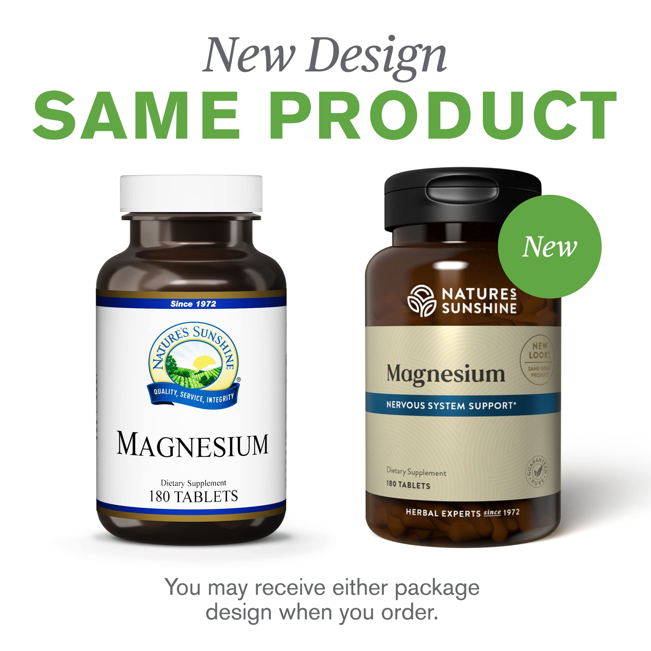 Nature's Sunshine Magnesium tablets for daily use, supports metabolism