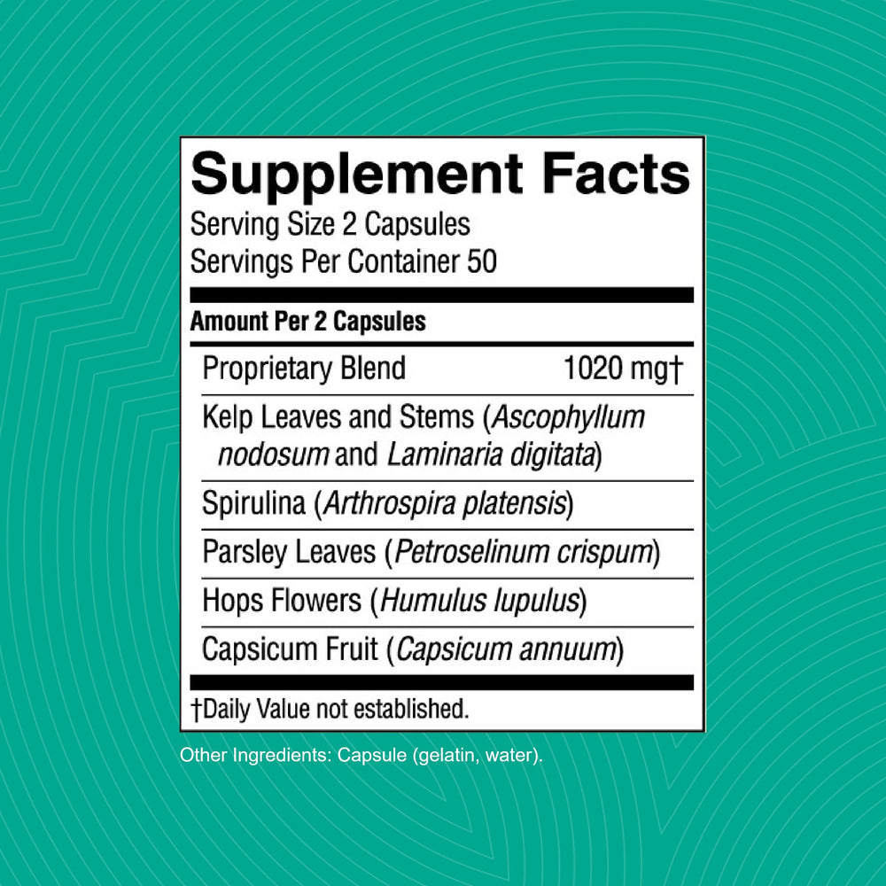 Nature's Sunshine TS II capsules closeup emphasizing convenient daily capsules for glandular support.