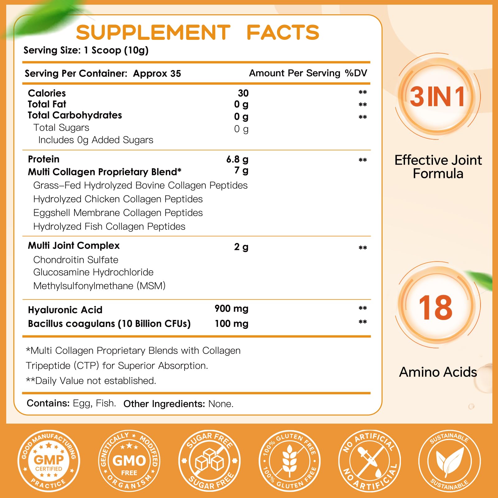 Close-up of collagen powder scoop for easy daily use