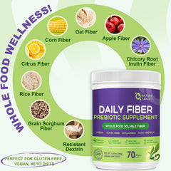 Nature Target Daily Fiber bottle on counter highlights convenient daily support