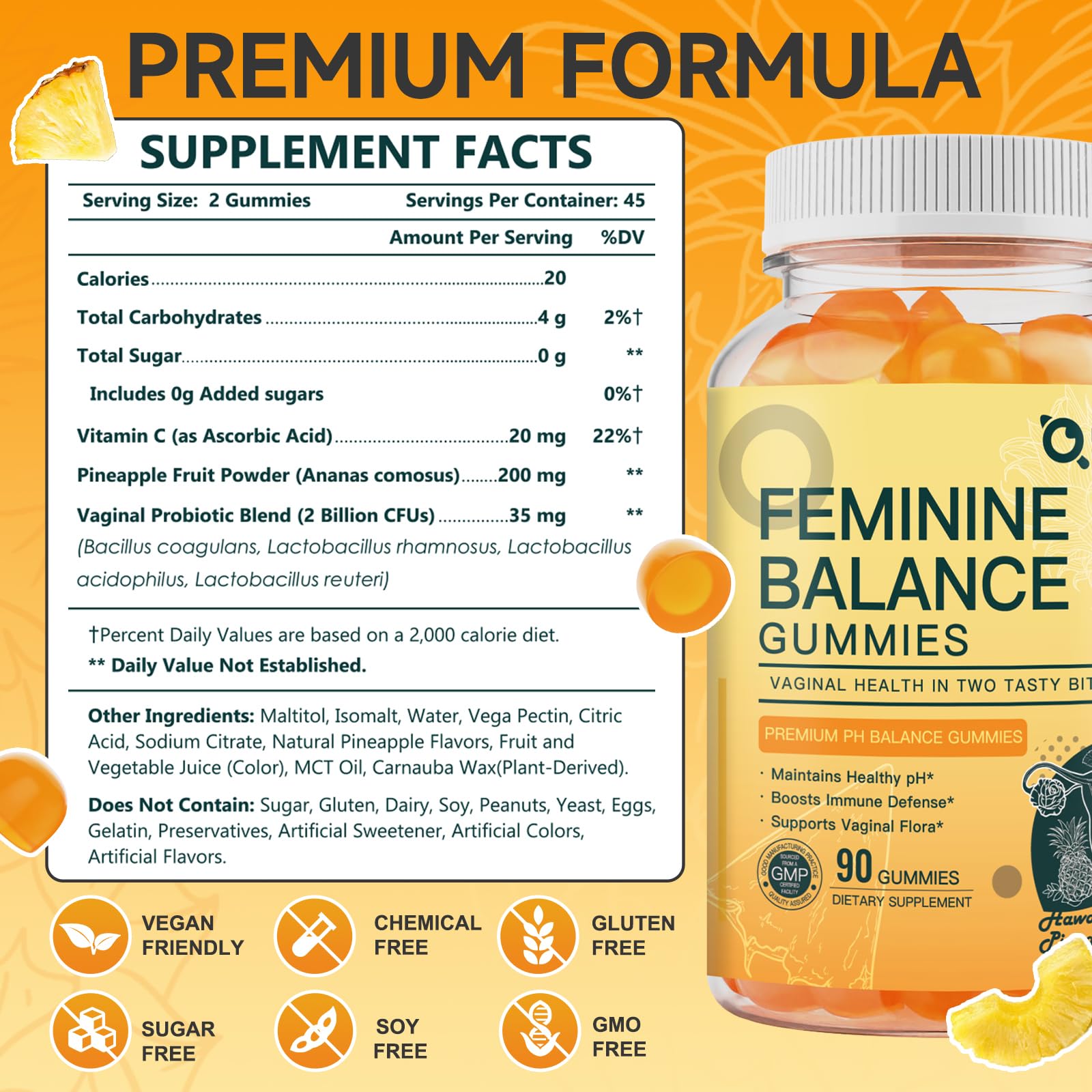 Gummies designed for digestive comfort with pineapple enzymes and probiotics