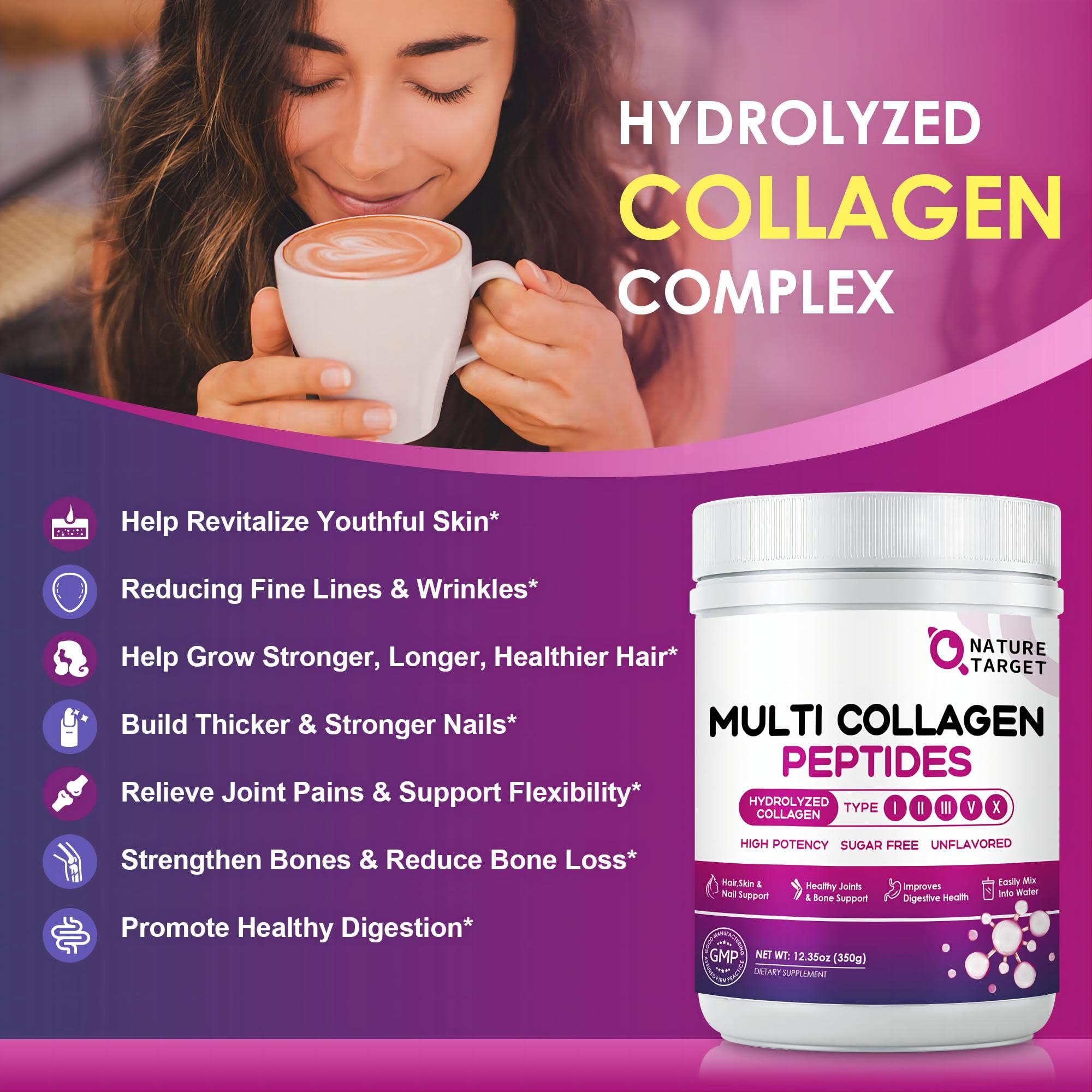Hydrolyzed collagen CT P dissolves easily in beverages for quick absorption
