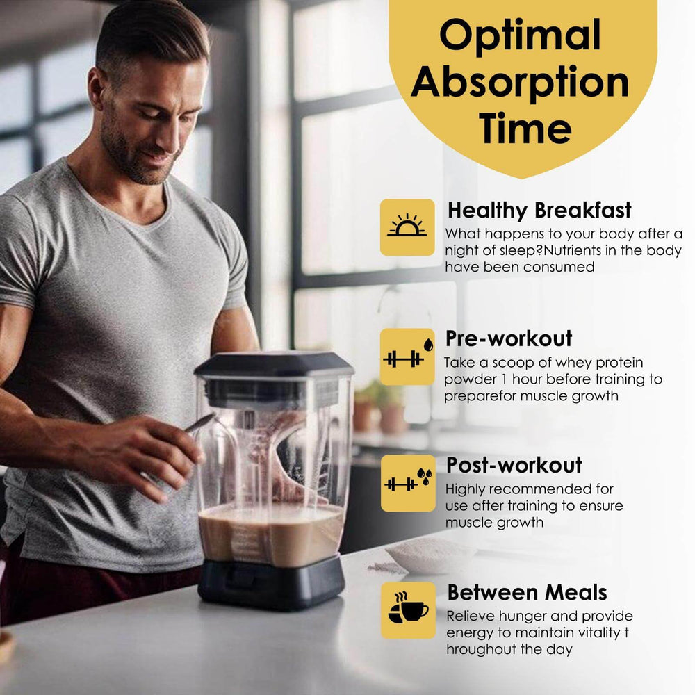 Nature Target Isolate Whey Vanilla shake prepared as part of a morning routine.