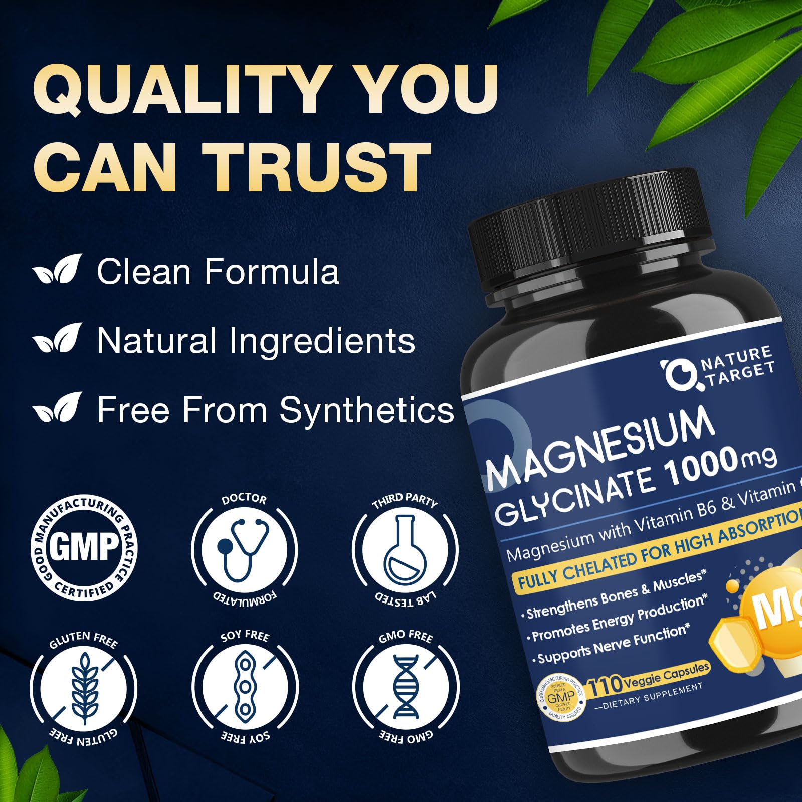 Relaxation scene with Nature Target magnesium glycinate suggesting stress relief.