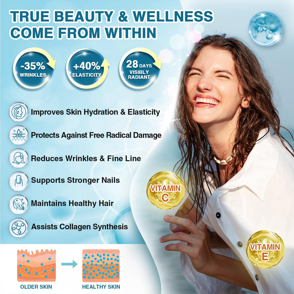 Nature Target label highlights Types I & III collagen and probiotic benefits.