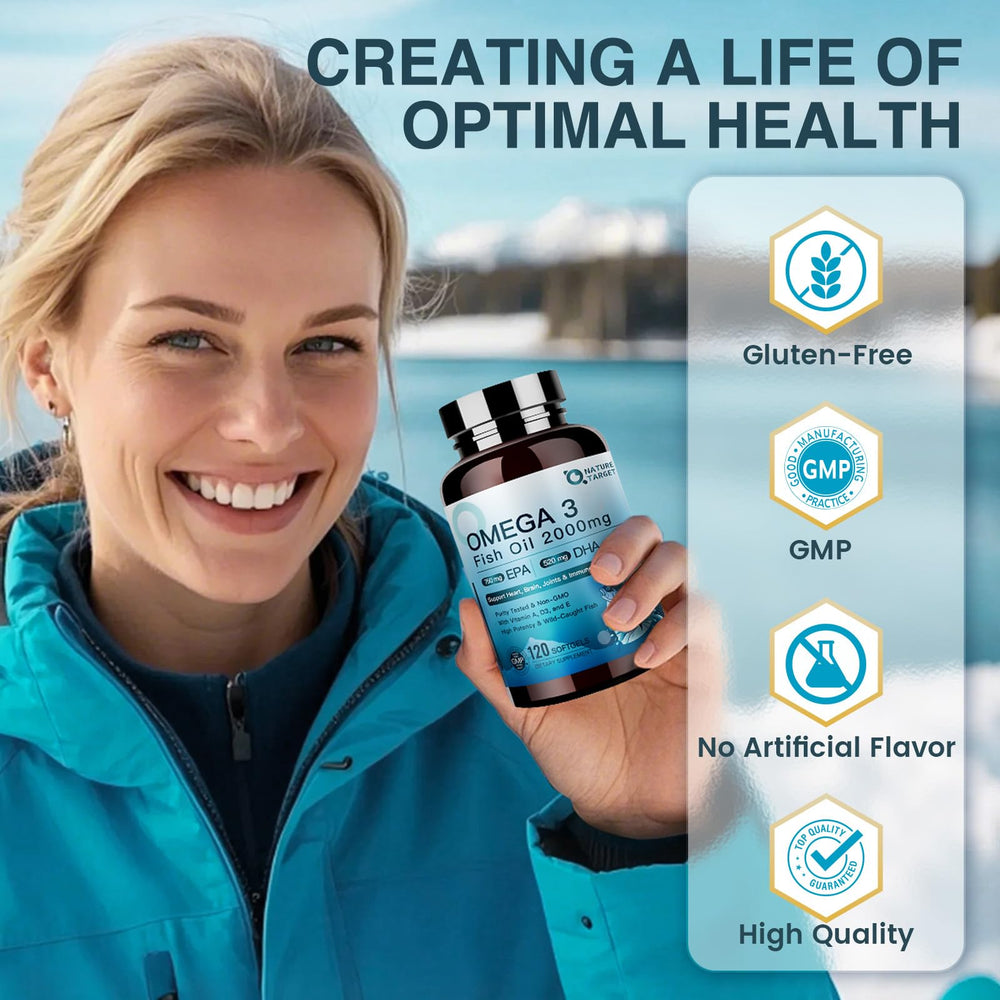 Nature Target non-GMO gluten-free label marks a clean supplement option.