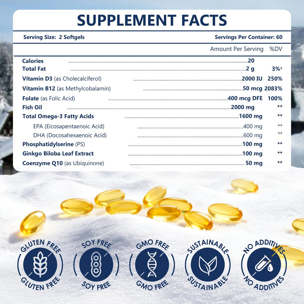 Nature Target Omega-3 softgels being poured, easy daily dosing with no fishy aftertaste.