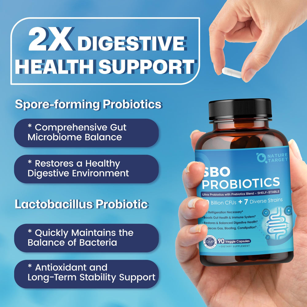 Nature Target Probiotics enteric-coated capsules protect delivery to the intestine.
