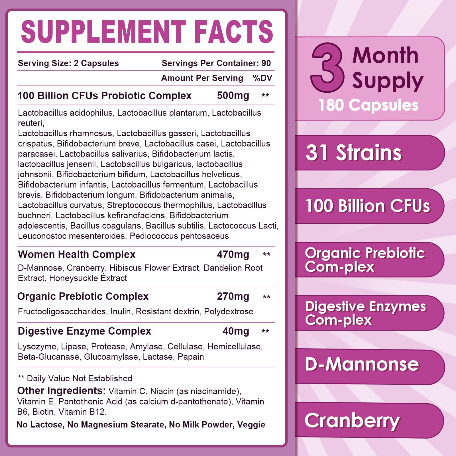 Nature Target Probiotics enteric-coated capsules emphasize gentle stomach passage.