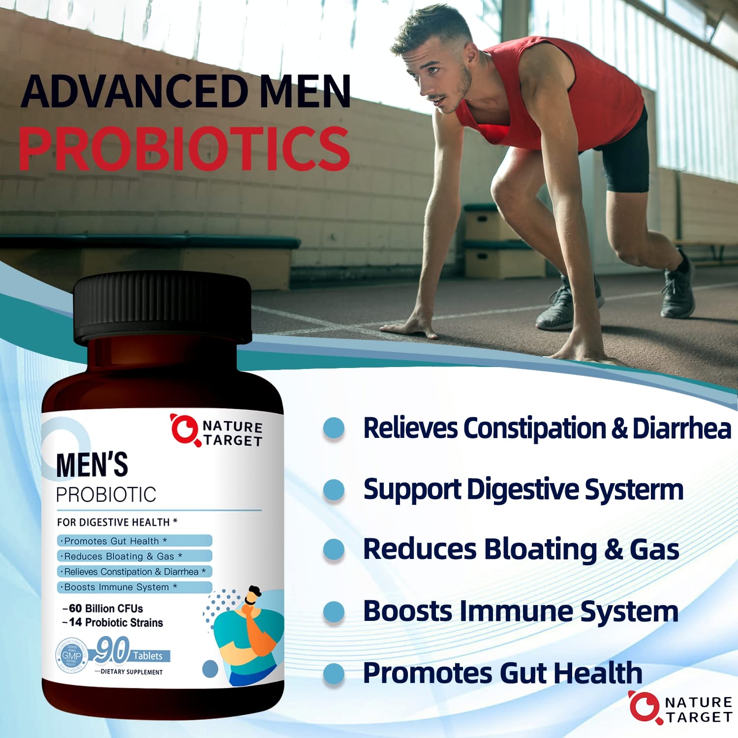 Nature Target Probiotics for Men protective cap with seal.